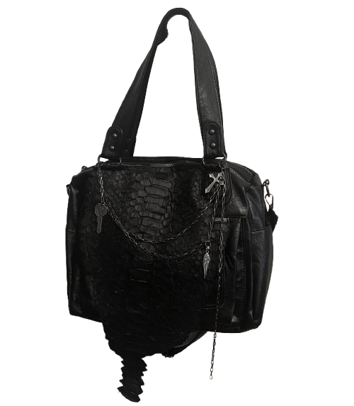 An authentic leather bag with 3 handles from H.Naoto.