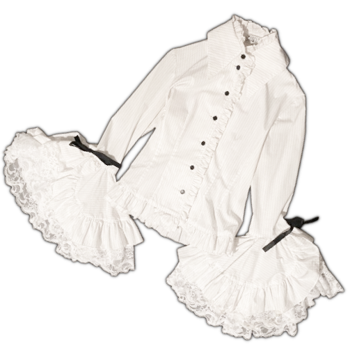 Classical Decoration Blouse in pinstripe white from Marble (2022)