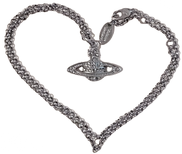 A silver bas necklace from Vivienne Westwood.