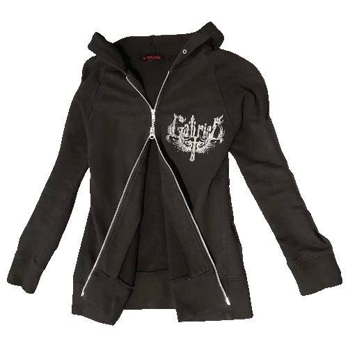 A GabrieL hoodie with double zippers from h.NAOTO's SEVEN line.